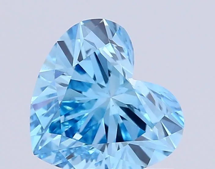 1.37ct HEART Fancy Vivid Blue VS1 Coloured Lab diamond