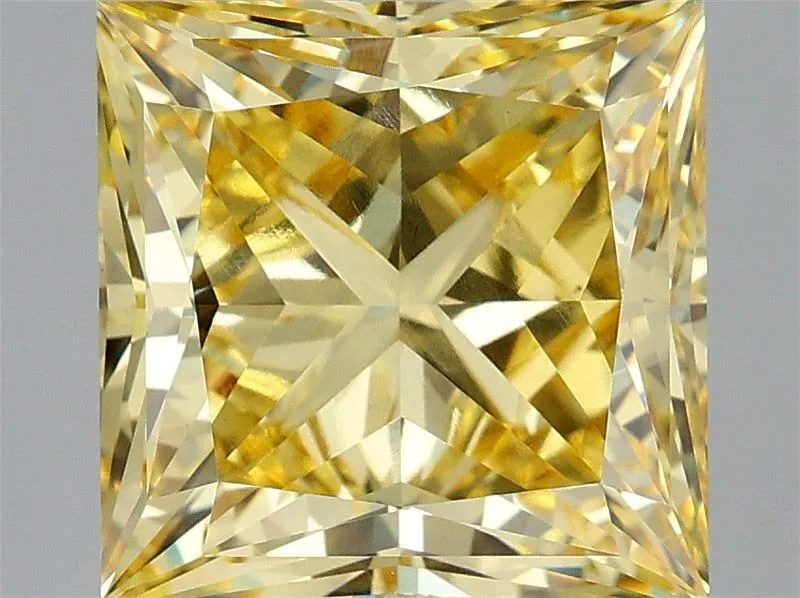 5.50ct PRINCESS Fancy Vivid Yellow VS1 Coloured Lab diamond