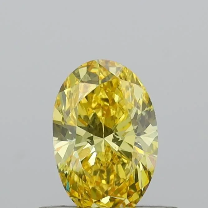 0.57ct OVAL Fancy Intense Yellow VS1 Coloured Lab diamond