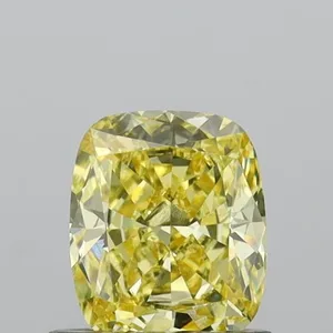 0.69ct CUSHION Fancy Yellow VS1 Coloured Lab diamond