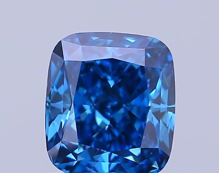 0.73ct CUSHION Fancy Vivid Blue VS1 Coloured Lab diamond