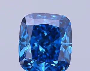 0.73ct CUSHION Fancy Vivid Blue VS1 Coloured Lab diamond
