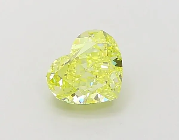 1ct HEART Fancy Intense Yellow VVS1 Coloured Lab diamond