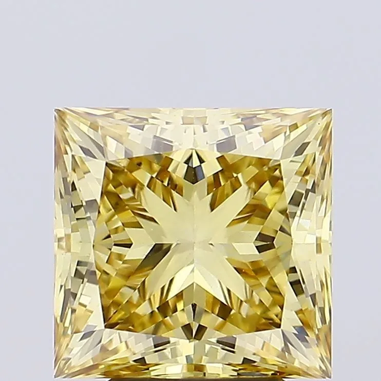 4.59ct PRINCESS Fancy Intense Brownish Yellow VS1 Coloured Lab diamond