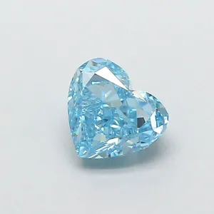 0.99ct HEART Fancy Vivid Blue VS1 Coloured Lab diamond