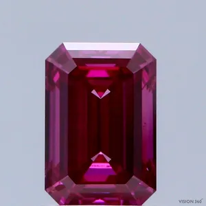 1.09ct EMERALD Fancy Vivid Pink VS2 Coloured Lab diamond