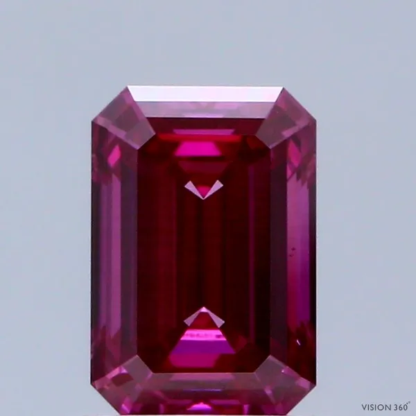 1.09ct EMERALD Fancy Vivid Pink VS2 Coloured Lab diamond