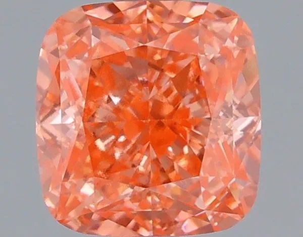 1.08ct CUSHION Fancy Vivid Pink VS1 Coloured Lab diamond