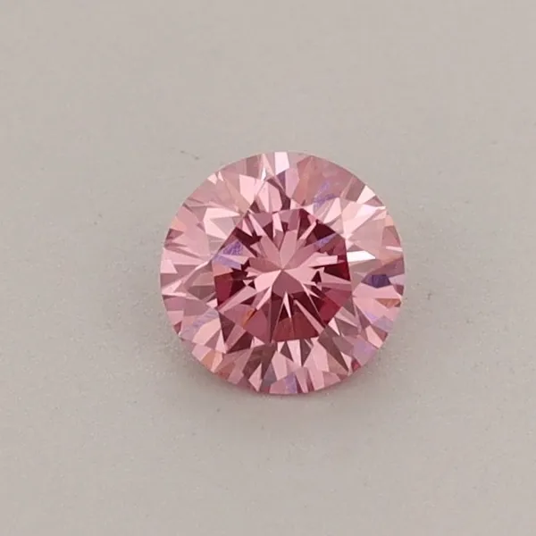 0.32ct ROUND Fancy Vivid Pink VS1 Coloured Lab diamond