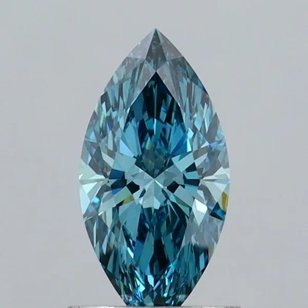 0.98ct MARQUISE Fancy Vivid Blue VVS2 Coloured Lab diamond
