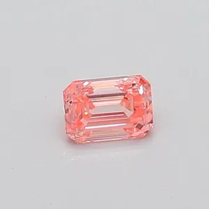 0.35ct EMERALD Fancy Vivid Pink VS1 Coloured Lab diamond