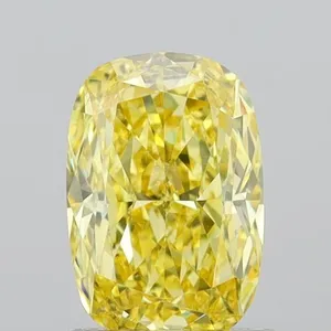 1.07ct CUSHION Fancy Intense Yellow VS2 Coloured Lab diamond