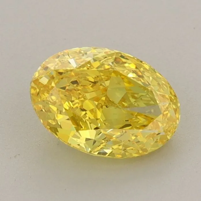 1.06ct OVAL Fancy Vivid Yellow VVS2 Coloured Lab diamond