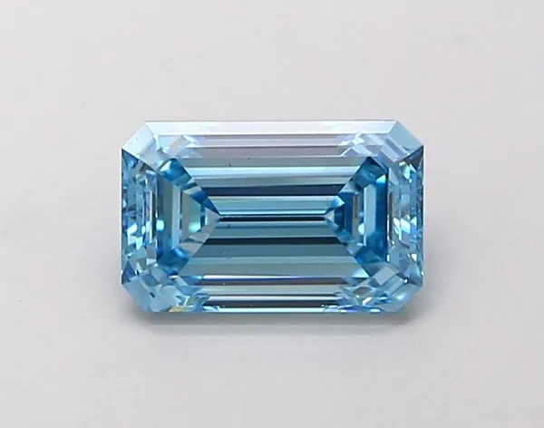 1.04ct EMERALD Fancy Vivid Blue VS1 Coloured Lab diamond