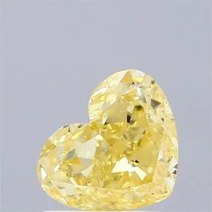 1.09ct HEART Fancy Intense Yellow SI1 Coloured Lab diamond