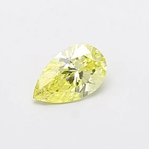 0.42ct PEAR Fancy Intense Yellow VS2 Coloured Lab diamond