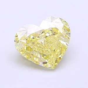 1.1ct HEART Fancy Yellow VS1 Coloured Lab diamond