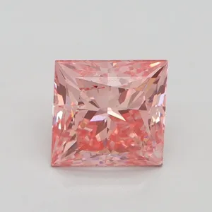 1.71ct PRINCESS Fancy Vivid Pink SI2 Coloured Lab diamond