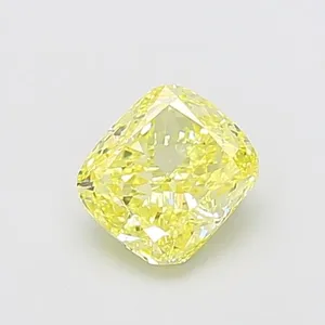 1.03ct CUSHION Fancy Intense Yellow VVS2 Coloured Lab diamond