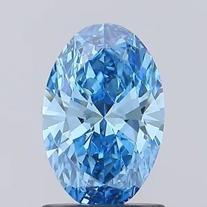 1.14ct OVAL Fancy Vivid Blue VS1 Coloured Lab diamond