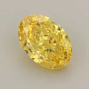 0.84ct OVAL Fancy Vivid Yellow VVS2 Coloured Lab diamond
