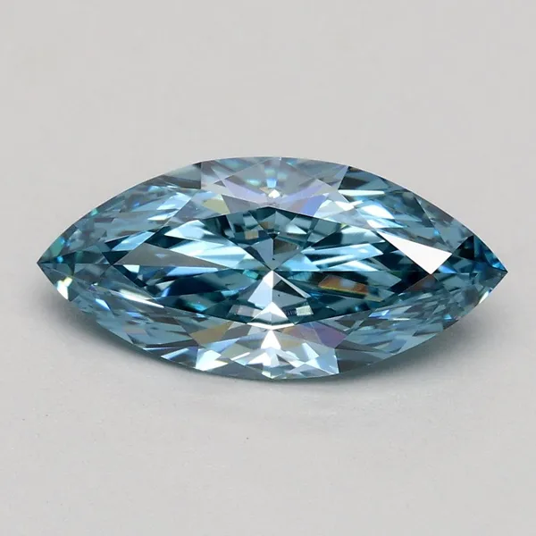 1ct MARQUISE Fancy Intense Blue VVS2 Coloured Lab diamond