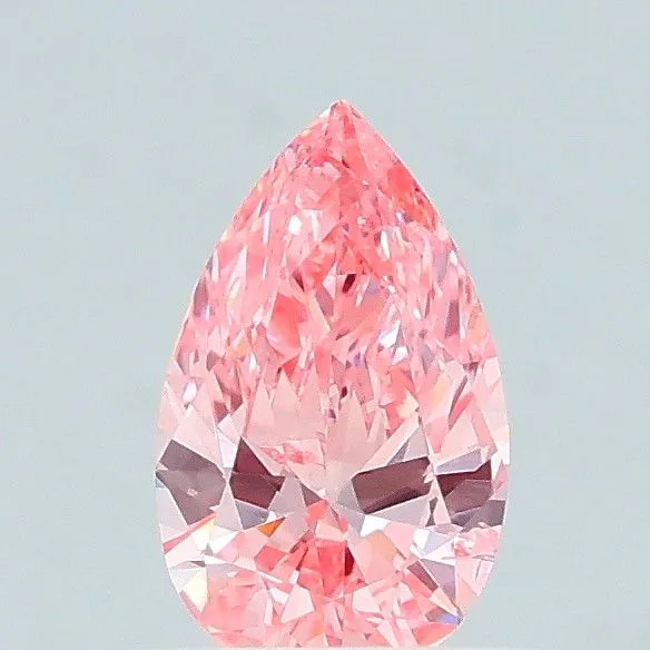 0.47ct PEAR Fancy Vivid Pink SI2 Coloured Lab diamond