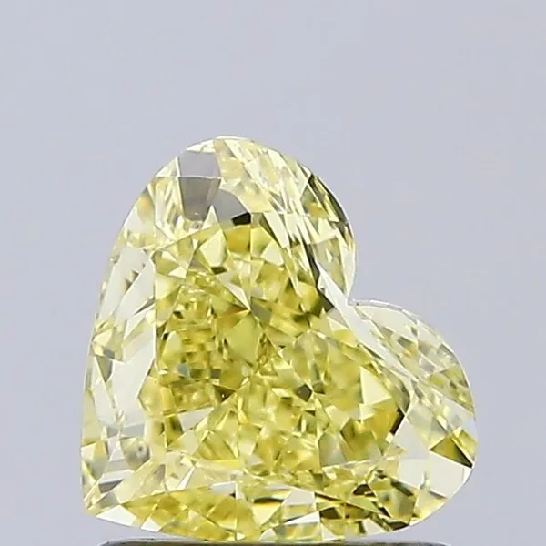 1.25ct HEART Fancy Yellow VS1 Coloured Lab diamond