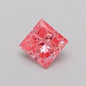 0.31ct PRINCESS Fancy Vivid Pink SI1 Coloured Lab diamond