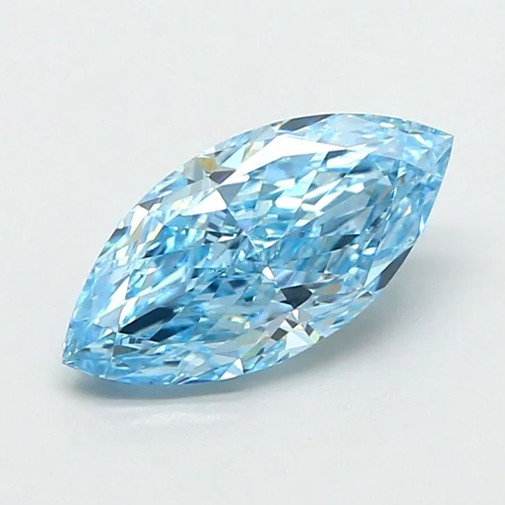 1.28ct MARQUISE Fancy Vivid Blue VVS2 Coloured Lab diamond