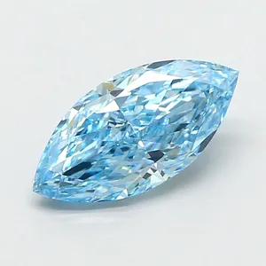 1.28ct MARQUISE Fancy Vivid Blue VVS2 Coloured Lab diamond