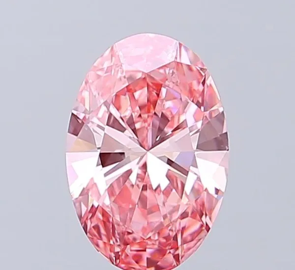 1.1ct OVAL Fancy Vivid Pink VVS1 Coloured Lab diamond
