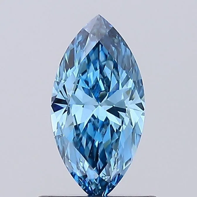 0.66ct MARQUISE Fancy Vivid Blue VS1 Coloured Lab diamond