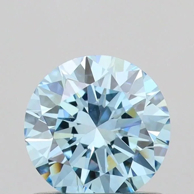 0.73ct ROUND Fancy Vivid Blue VVS2 Coloured Lab diamond