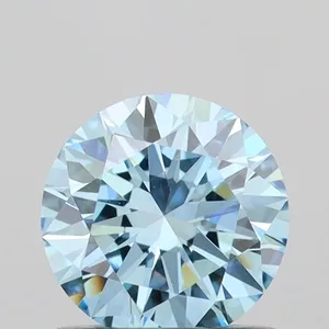 0.73ct ROUND Fancy Vivid Blue VVS2 Coloured Lab diamond