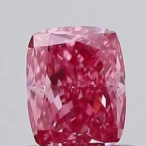 0.53ct CUSHION Fancy Vivid Pink VS1 Coloured Lab diamond