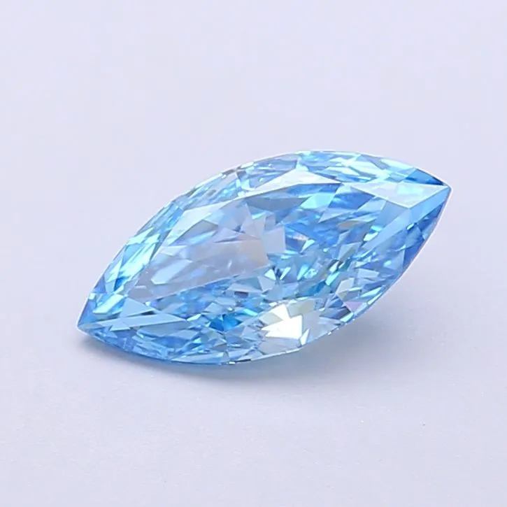 0.91ct MARQUISE Fancy Vivid Blue VVS2 Coloured Lab diamond