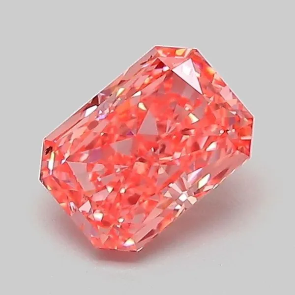 0.86ct RADIANT Fancy Vivid Pink VS1 Coloured Lab diamond