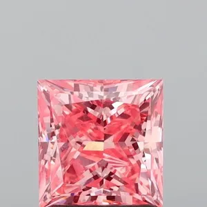 1.82ct PRINCESS Fancy Vivid Pink VS2 Coloured Lab diamond