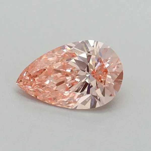 0.41ct PEAR Fancy Vivid Pink VVS2 Coloured Lab diamond