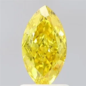 1.09ct MARQUISE Fancy Vivid Yellow VVS2 Coloured Lab diamond