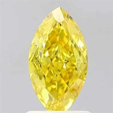 1.09ct MARQUISE Fancy Vivid Yellow VVS2 Coloured Lab diamond