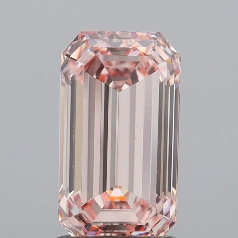 1.54ct EMERALD Fancy Light Brown Pink VS1 Coloured Lab diamond