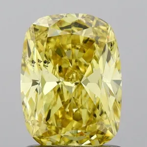 1.08ct CUSHION Fancy Vivid Yellow SI1 Coloured Lab diamond