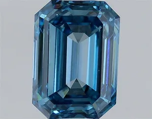 0.73ct EMERALD Fancy Vivid Blue VS2 Coloured Lab diamond
