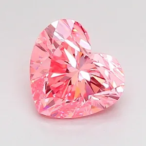 0.99ct HEART Fancy Vivid Pink VVS2 Coloured Lab diamond