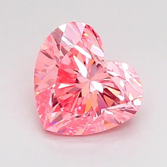 0.99ct HEART Fancy Vivid Pink VVS2 Coloured Lab diamond