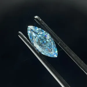 1.02ct MARQUISE Fancy Vivid Blue VVS2 Coloured Lab diamond