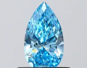 0.77ct PEAR Fancy Vivid Blue VS2 Coloured Lab diamond