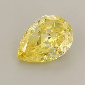 0.74ct PEAR Fancy Vivid Yellow VS1 Coloured Lab diamond
